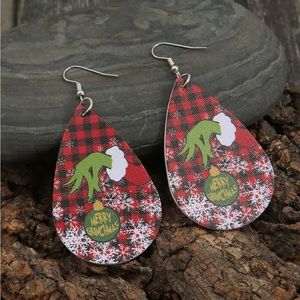Grinch Christmas Earrings